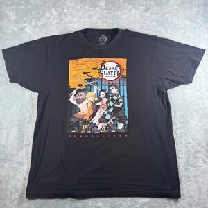 Demon Slayer Kimetsu no Yaiba Anime Graphic T-Shirt Black XL Tanjiro Nezuko‎
